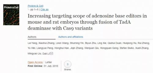 中国团队发现基因治疗新武器：腺嘌呤碱基编辑系统